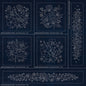 Sashiko Australian Wildflower Collection - 6 Designs - INDIGO - Everything Fabric