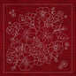 Sashiko Blossom Bouquet 3- Cherry Red - Everything Fabric
