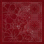 Sashiko Blossoms Geometric - Cherry Red - Everything Fabric