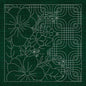 Sashiko Blossoms Geometric - GREEN - Everything Fabric
