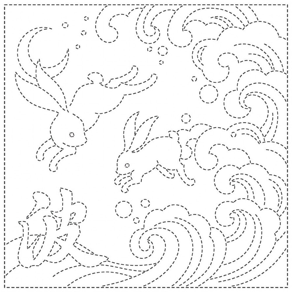 Sashiko Cloth - ARA-NAME-WHITE - Everything Fabric