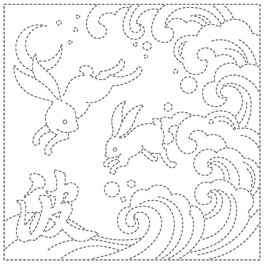 Sashiko Cloth - ARA-NAME-WHITE - Everything Fabric