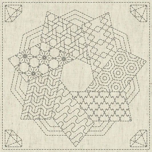 Sashiko Cloth Kaza-Guruma 4 - Everything Fabric