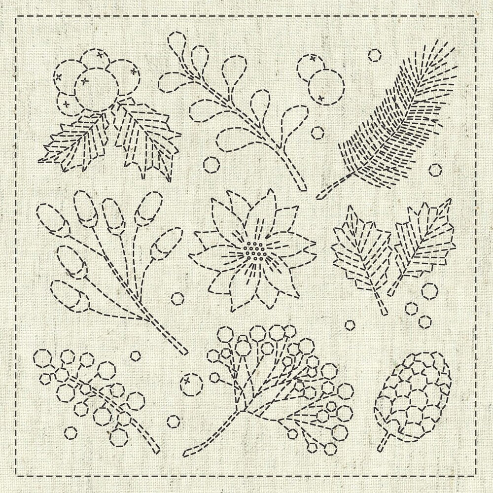 Sashiko Cloth - Little Gathering - Everything Fabric