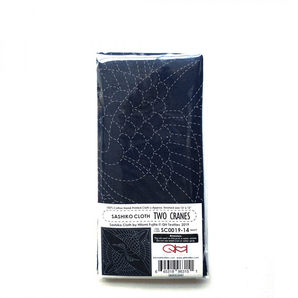 Sashiko Cloth - TWO CRANES - Everything Fabric