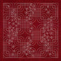 Sashiko Floral Geometric CHERRY RED - Everything Fabric