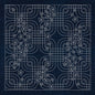 Sashiko Floral Geometric INDIGO - Everything Fabric