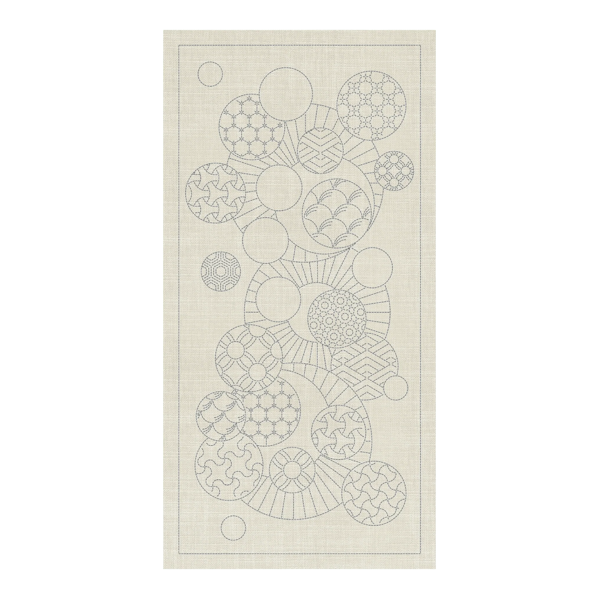 Sashiko Australia Geometric Circles Collection - Seeded Cream