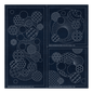 Sashiko Geometric Circles Collection – 3 Designs Indigo - Everything Fabric