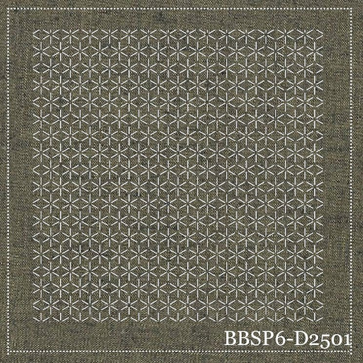 Sashiko Pre-Stencilled Block - Daisy Putty - Everything Fabric