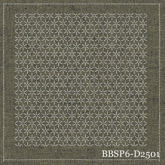 Sashiko Pre-Stencilled Block - Daisy Putty - Everything Fabric