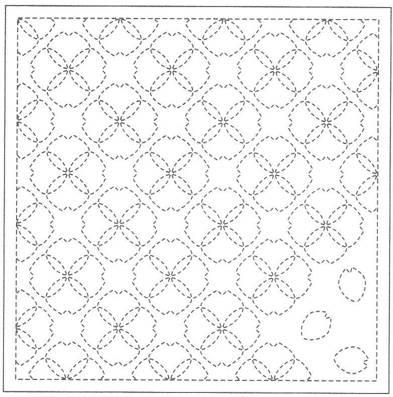 Sashiko Sampler Flowers in a Field - Dusty Pink - Everything Fabric