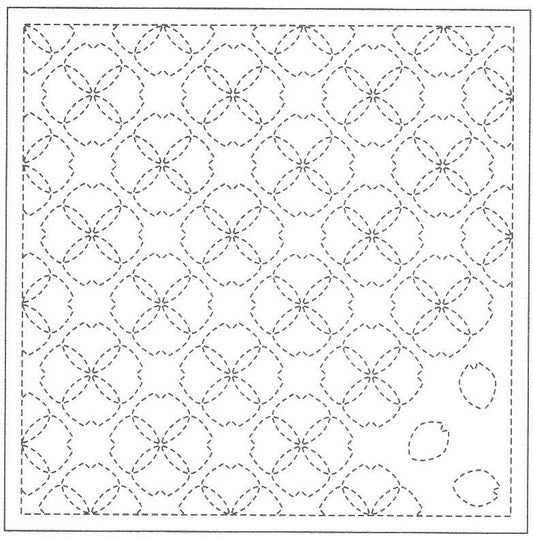 Sashiko Sampler Flowers in a Field - Dusty Pink - Everything Fabric