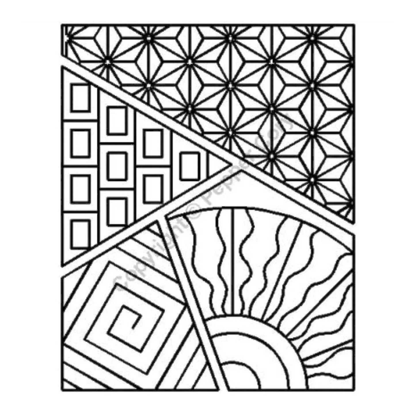 Sashiko Sampler Stencil - 8 in x 10 in - Everything Fabric