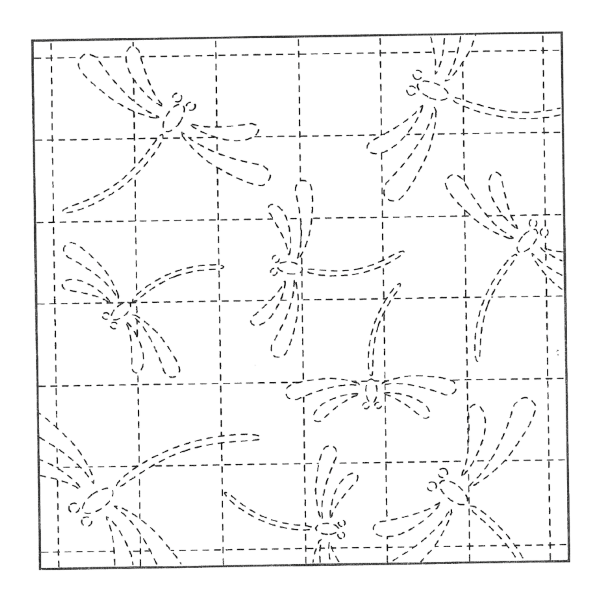 Sashiko Sampler Traditional Design Dragonfly White - Everything Fabric