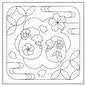 Sashiko Sampler Traditional Design Sheep & Shippo-tsunagi Navy - Everything Fabric