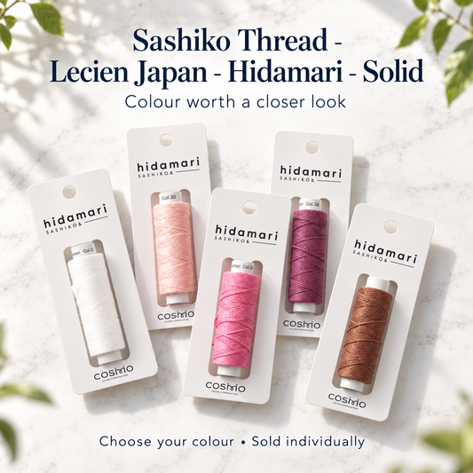 Sashiko Thread - Lecien Japan - Hidamari - Solid – representative colour choices
