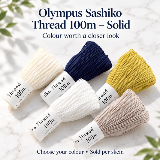 Olympus Sashiko Thread 100m – Solid | 7 Colours – representative colour choices