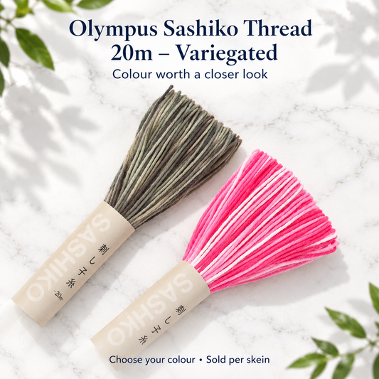 Olympus Sashiko Thread 20m – Variegated | 23 Colours – representative colour choices