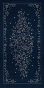 Sashiko Wildflowers 8 Panel Indigo - Everything Fabric