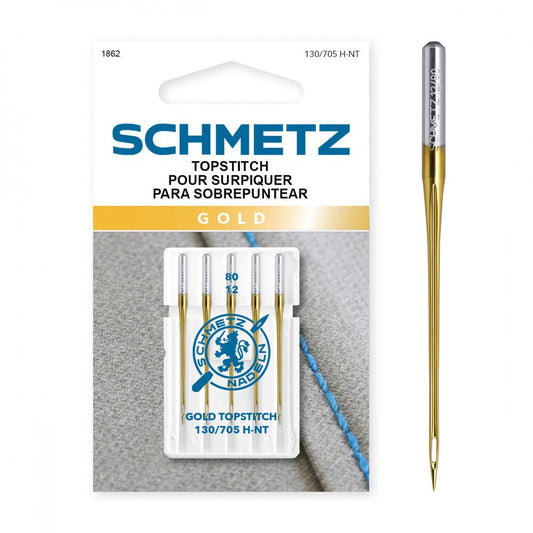 SCHMETZ Gold Topstitch Needles 80/12 - Everything Fabric