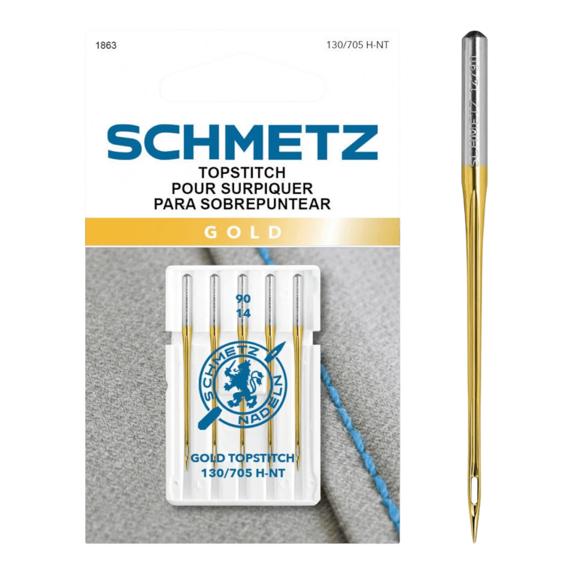 SCHMETZ Gold Topstitch Needles 90/14 - Everything Fabric