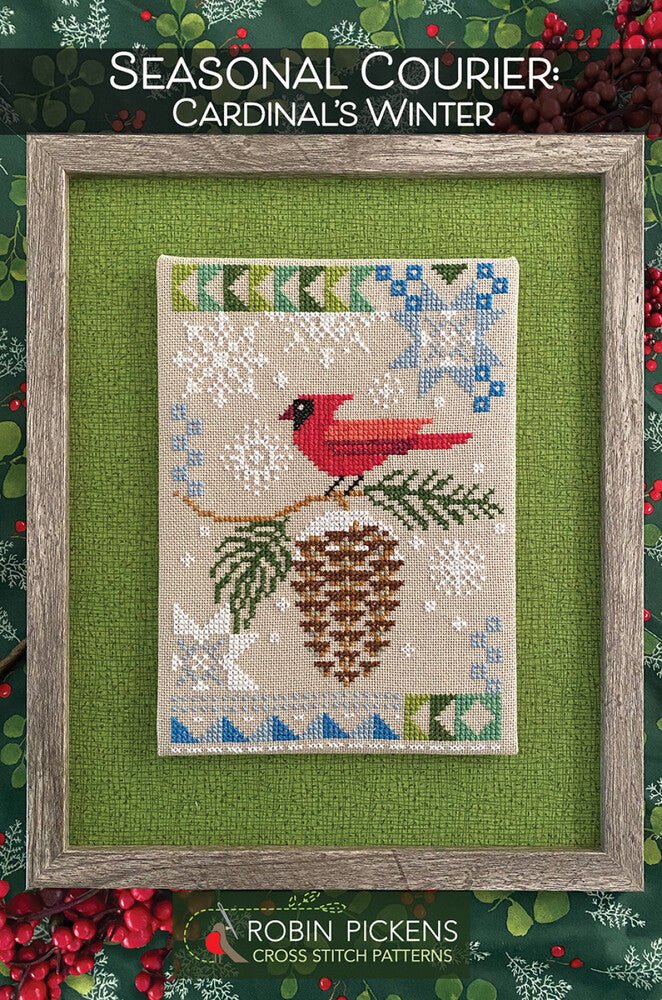 Seasonal Courier: Cardinal’s Winter Cross Stitch Pattern - Everything Fabric