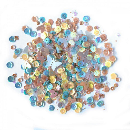 Sequin Tin - Spring Butterflies Beads - Everything Fabric
