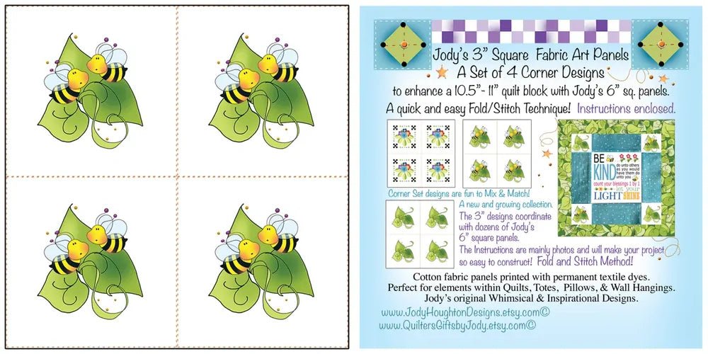 Set 76 mm Bee Leaves by Jody Houghton - Everything Fabric