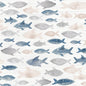 Set Sail - White - Swimming Fish - Everything Fabric
