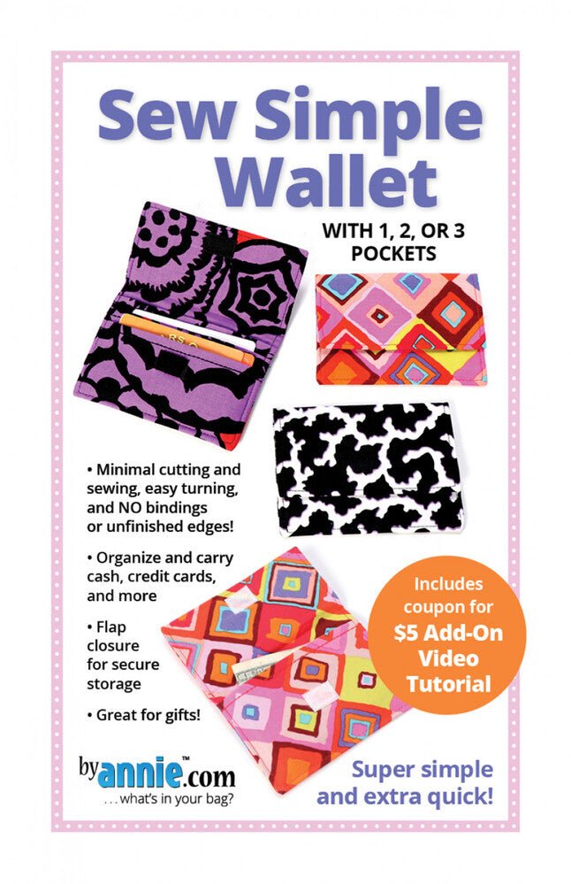 Sew Simple Wallet Pattern - Everything Fabric
