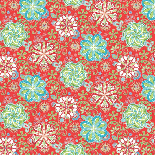 Sewing Room 2 - Red Medallions - Everything Fabric