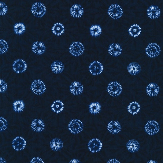 Shibori Blues Collection-Dots Navy - Everything Fabric
