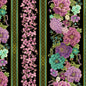 Shizuka - Black Asian Floral Stripe Metallic - Everything Fabric