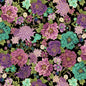 Shizuka - Black Packed Asian Floral Metallic - Everything Fabric