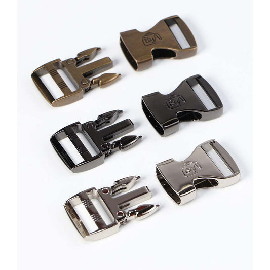 Side Release Buckle 25 mm BLACK METAL 1pc - Everything Fabric
