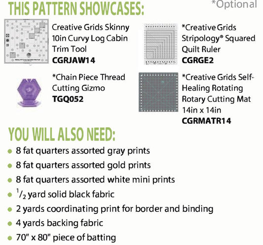 Silver and Gold Quilt Pattern - Everything Fabric