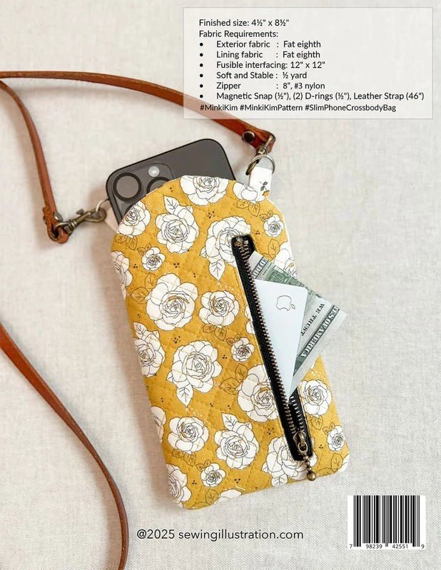 Slim Phone Crossbody Bag Pattern - Everything Fabric