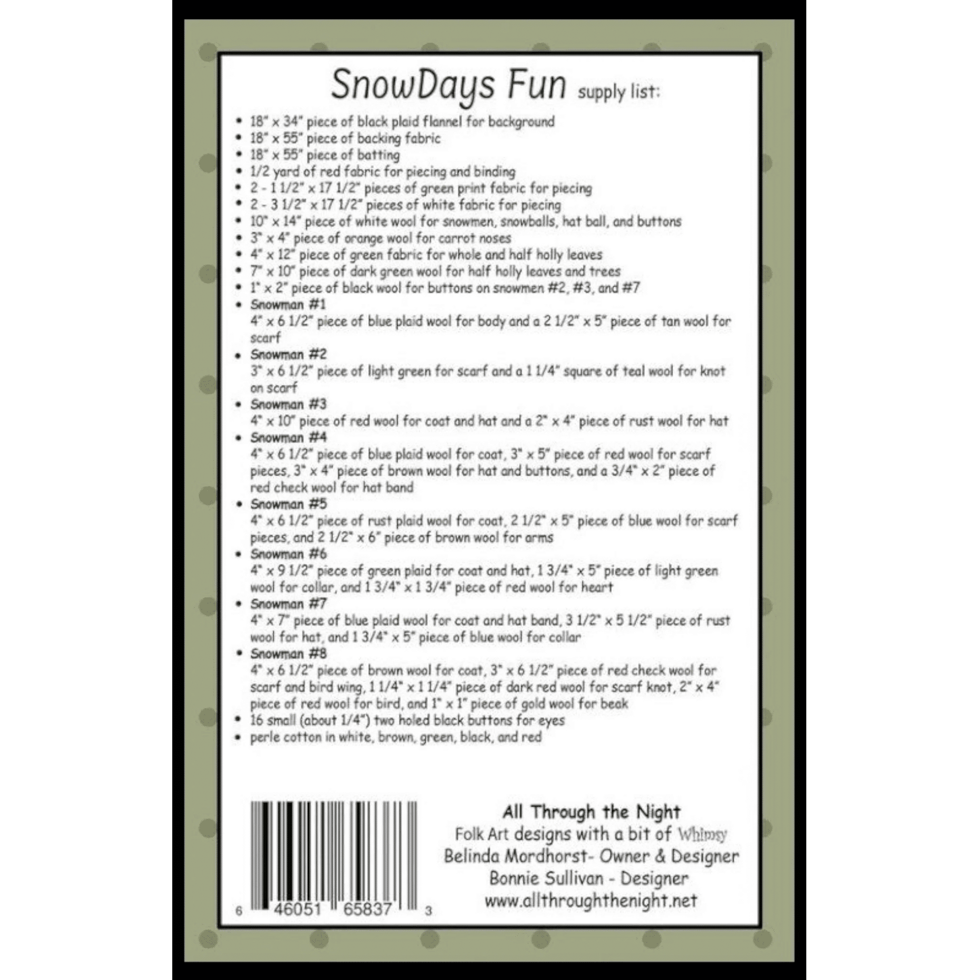 Snowdays Fun Runner Pattern - Everything Fabric