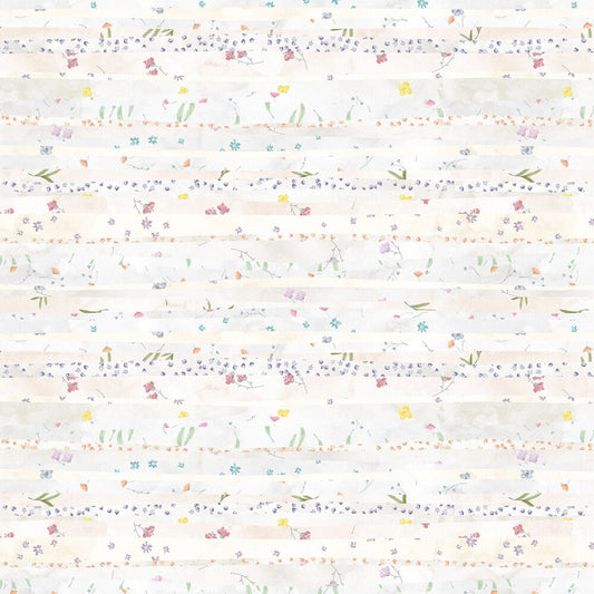 Soft Spoken - Potpourri Pressed Flower Stripe - Everything Fabric