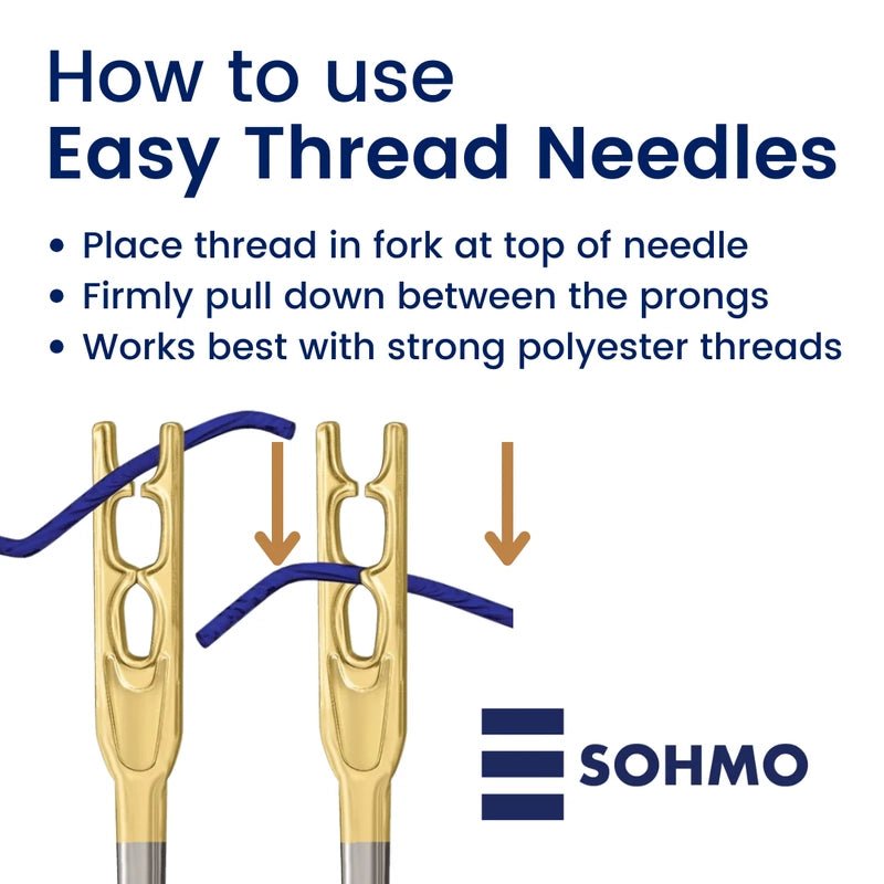 SOHMO Easy Thread Needles - 20 Needles in Sliding Tin - Everything Fabric