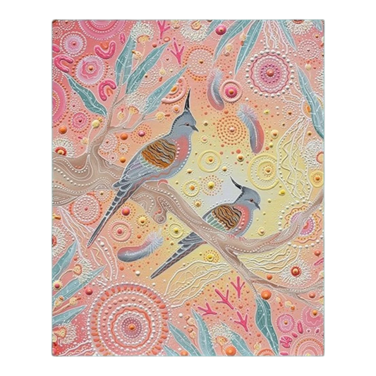 Spirit of the Bush III – Crested Pigeon 44 Inch Fabric Panel - Everything Fabric