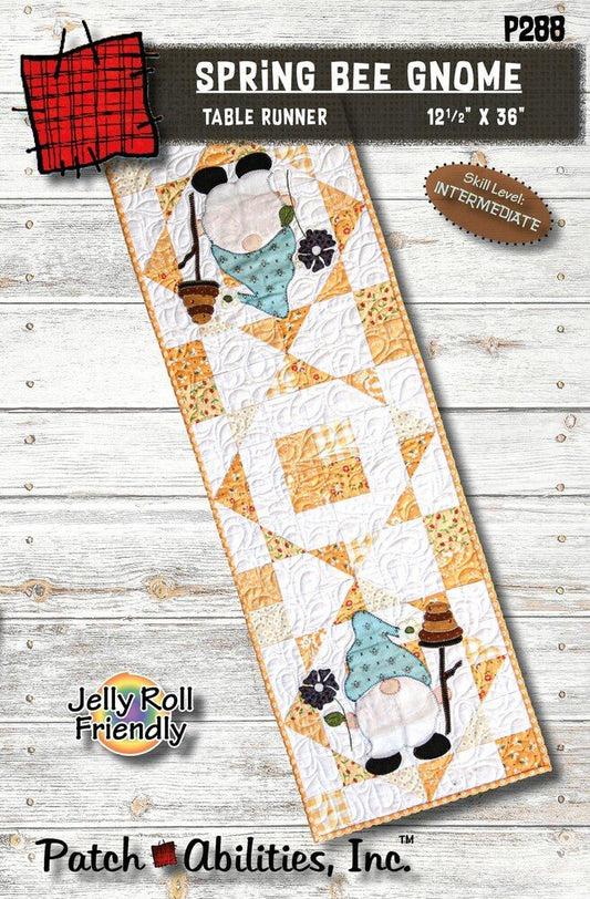 Spring Bee Gnome Applique Table Runner Pattern - Everything Fabric