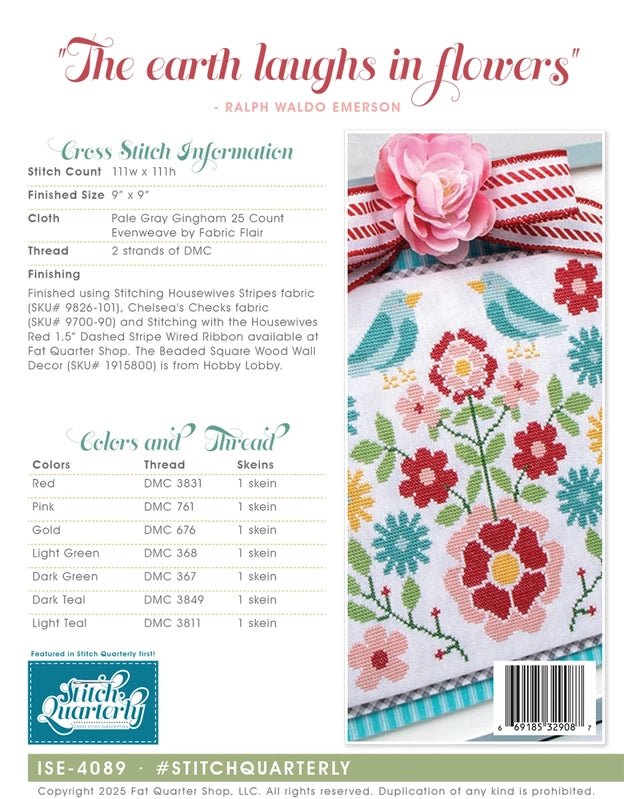 Springtime Blooms Cross Stitch Pattern - Everything Fabric