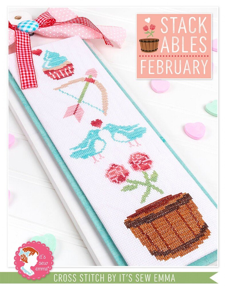 Stackables Cross Stitch Pattern - FEBRUARY - Everything Fabric