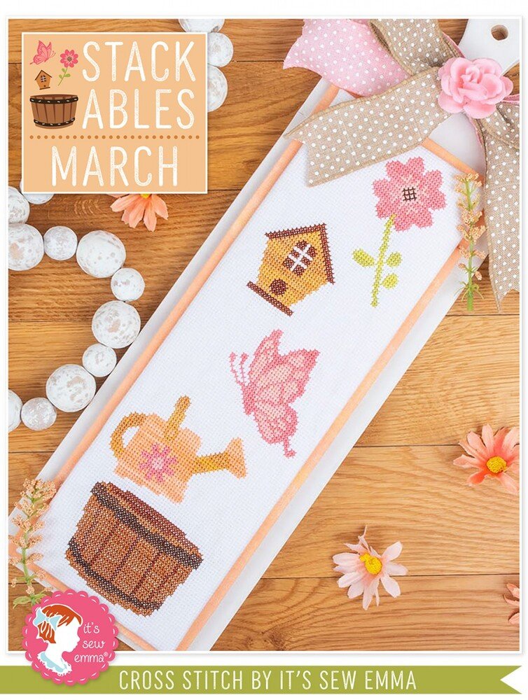 Stackables Cross Stitch Pattern - MARCH - Everything Fabric