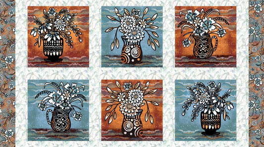 Still Life – Flower Vase Panel Clearance - Everything Fabric