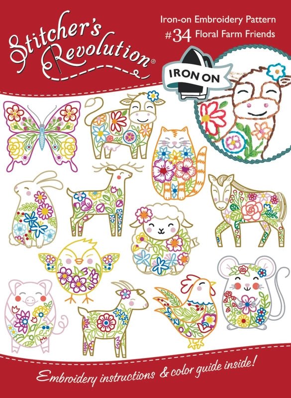 Stitcher's Revolution Transfer Pattern Floral Farm Friends - Everything Fabric