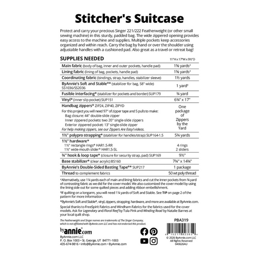 Stitcher's Suitcase Pattern - Everything Fabric
