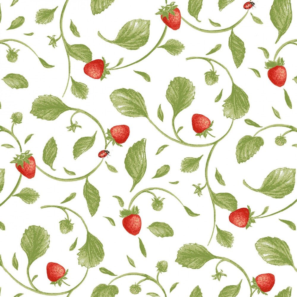 Strawberry Garden - Multi Small Tossed Vine - Everything Fabric